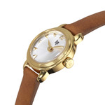 Montre Lip femme acier cuir marron - vue D2