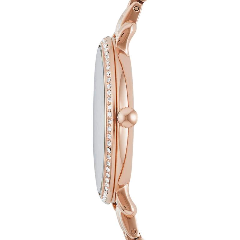 Montre Fossil femme acier doré rose cristaux - vue 3