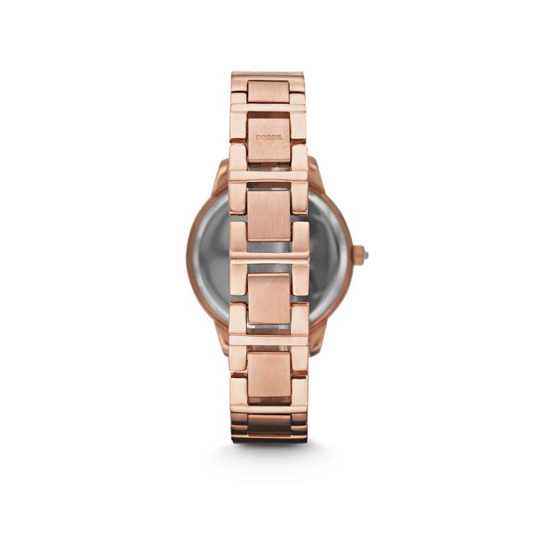 Montre Fossil femme acier doré rose cristaux - vue 2