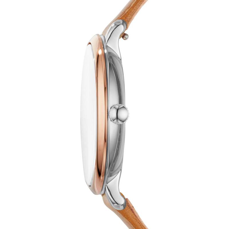 Montre Fossil femme acier cuir marron - vue 3
