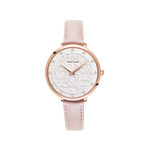 Montre Pierre Lannier femme acier rose cuir rose - vue 1