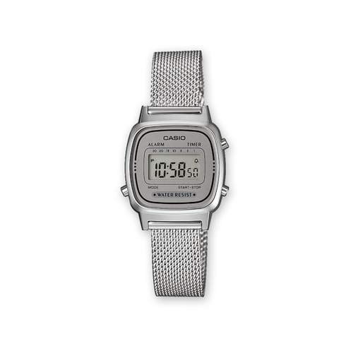 Casio women's digital Milanese metal watch