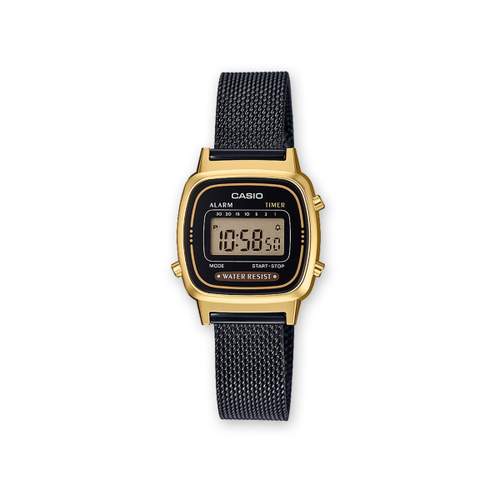 Casio women's digital watch in black steel