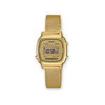 Montre Casio femme digitale métal doré milanais - vue 1