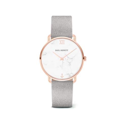 Montre Paul Hewitt femme acier rose cuir gris