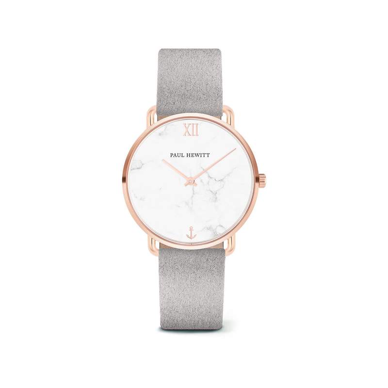 Montre Paul Hewitt femme acier rose cuir gris - vue 1