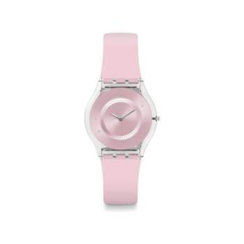Swatch Pink pastel dameshorloge van roze kunststof