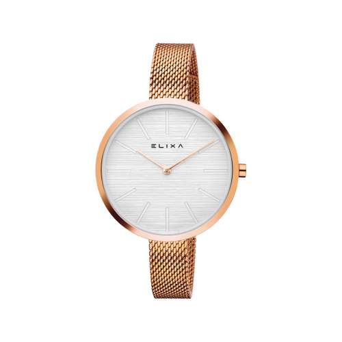 Montre Elixa femme acier rose maille milanaise