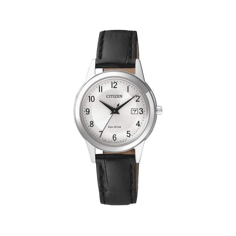 Montre Citizen femme solaire acier cuir noir - vue 1