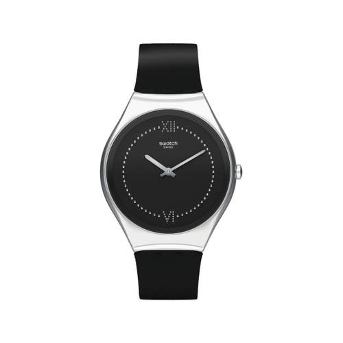 Montre Swatch Skinalliage femme acier cuir noir