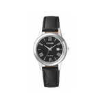 Montre Citizen femme acier cuir noir - vue 1