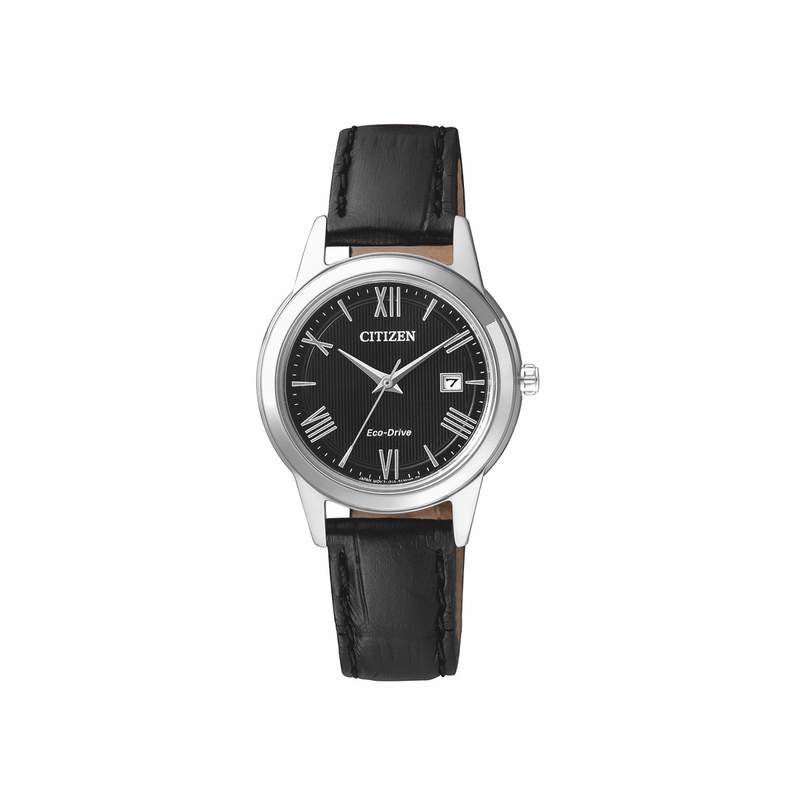 Montre Citizen femme acier cuir noir - vue 1
