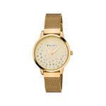 Montre Elixa femme acier doré milanais cristaux - vue 1