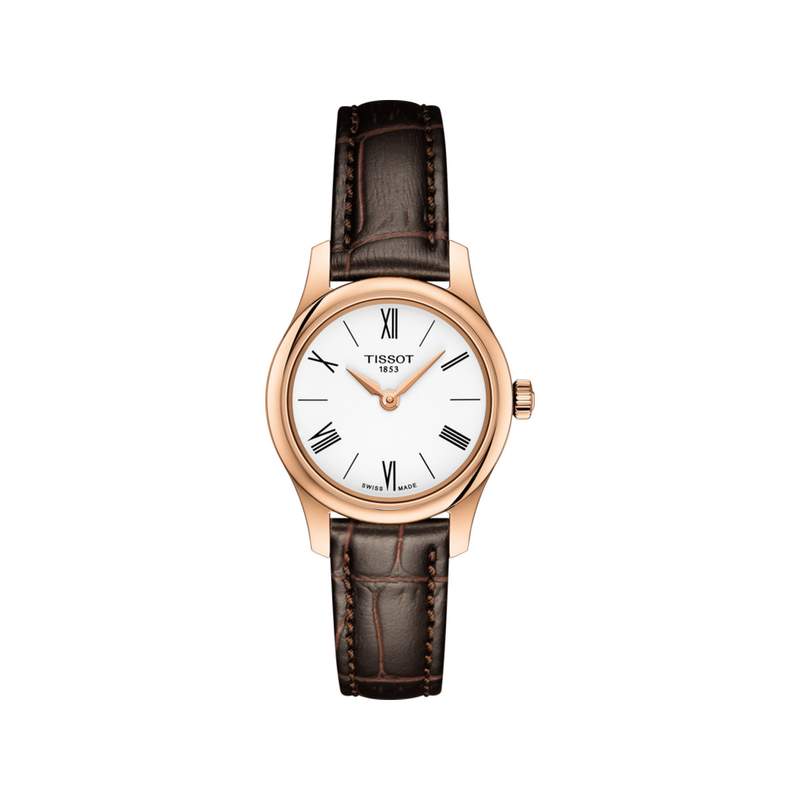 Montre Tissot femme acier cuir marron - vue 1
