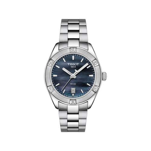 Tissot women's steel watch blue mother-of-pearl