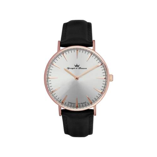 Yonger et Bresson women's pink steel leather watch