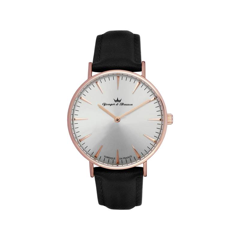 Montre Yonger et Bresson femme acier rose cuir - vue 1