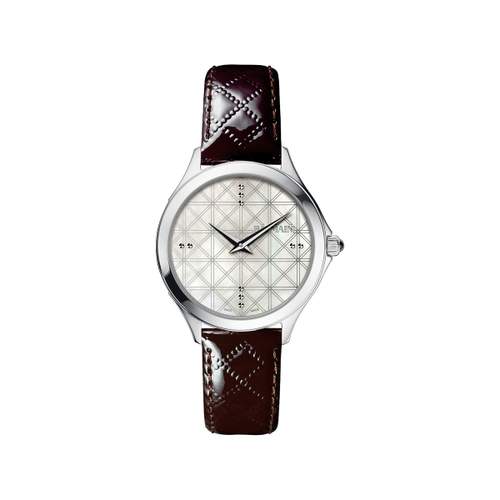 Balmain women's burgundy leather steel watch