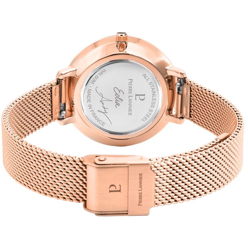 Coffret montre Pierre Lannier femme acier rose - vue D2