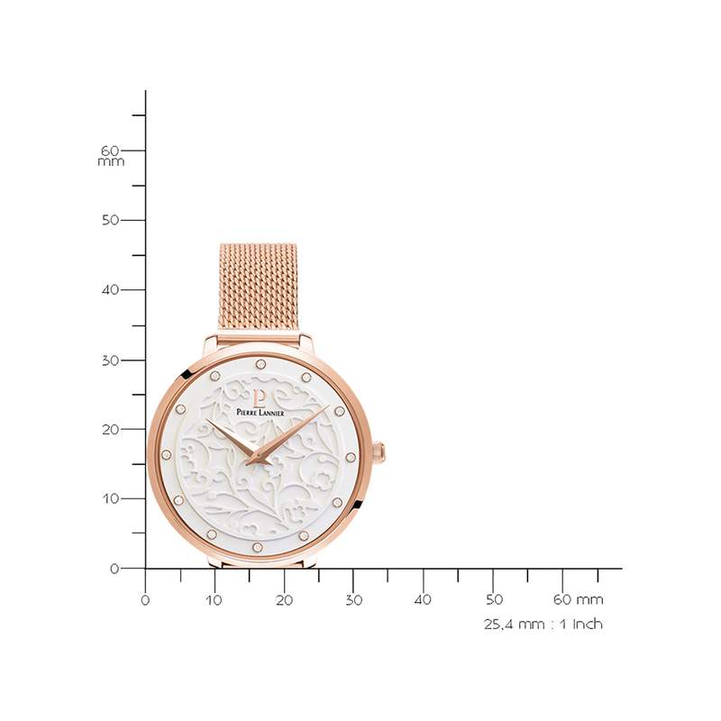 Coffret montre Pierre Lannier femme acier rose - vue D3