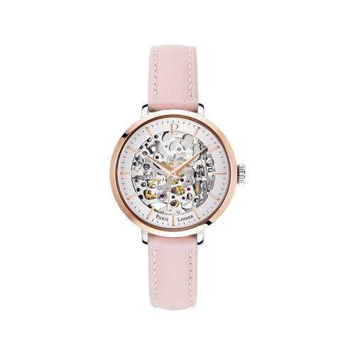 Montre Pierre Lannier femme automatique acier bracelet cuir rose