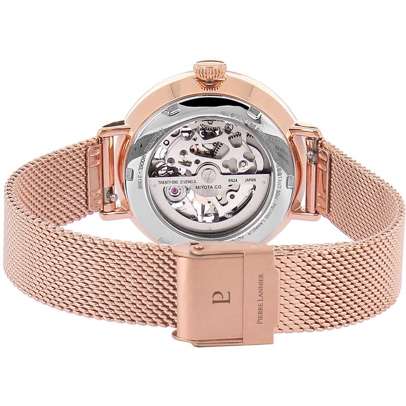 Montre Pierre Lannier femme automatique acier rose - vue 3