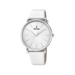 Montre Festina femme acier cuir blanc - vue 1