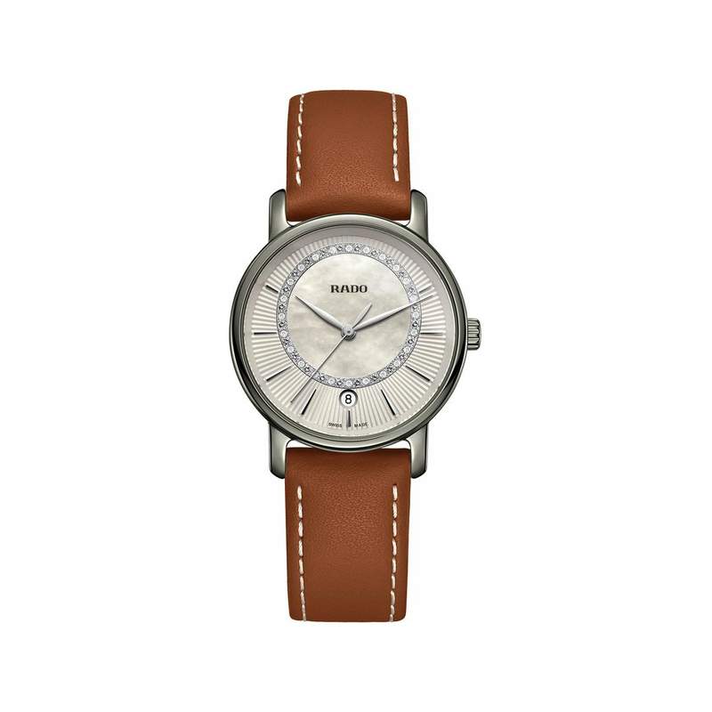 montre Rado femme ceramique cuir camel - vue 1