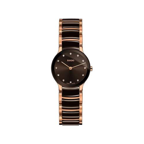 Rado women's ceramic rose gold watch