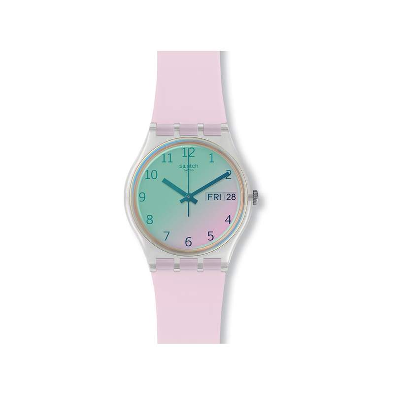 Montre Swatch transformation femme silicone rose - vue 1