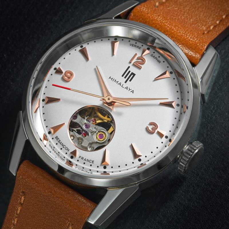 Montre Lip femme acier cuir marron foncé - vue D1
