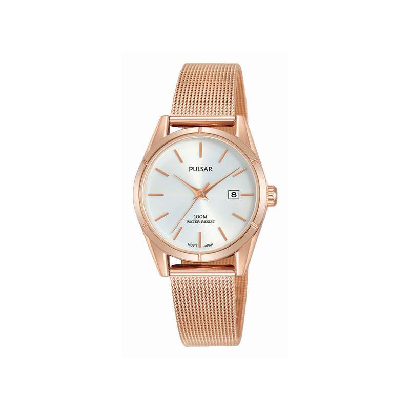 Montre Pulsar femme acier doré rose milanais - vue 1