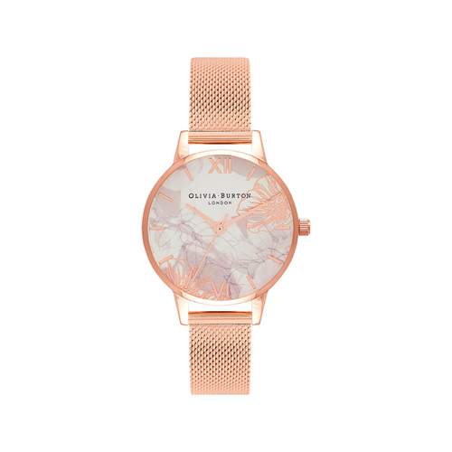 Montre Olivia Burton femme acier doré rose