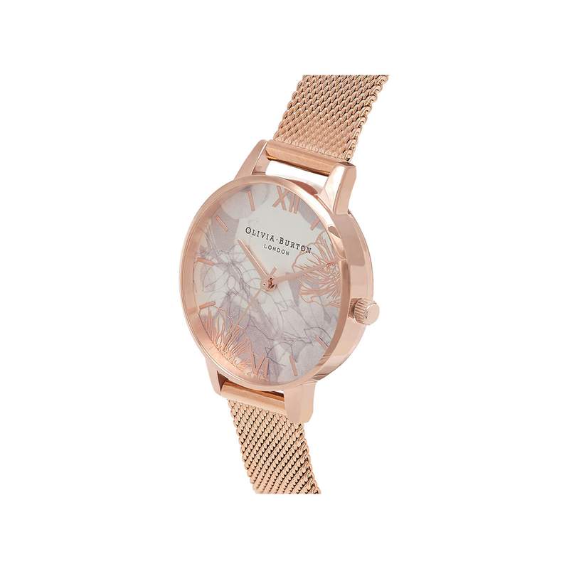 Montre Olivia Burton femme acier doré rose - vue 2