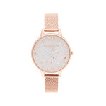 Montre Olivia Burton femme acier rose milanais - vue 1