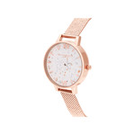 Montre Olivia Burton femme acier rose milanais - vue 2