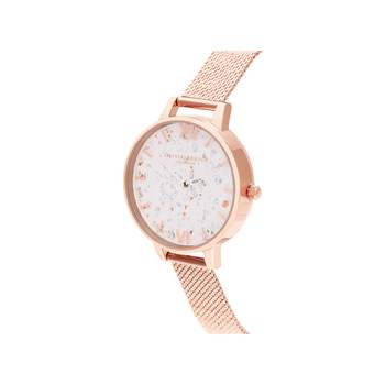 Montre Olivia Burton femme acier rose milanais