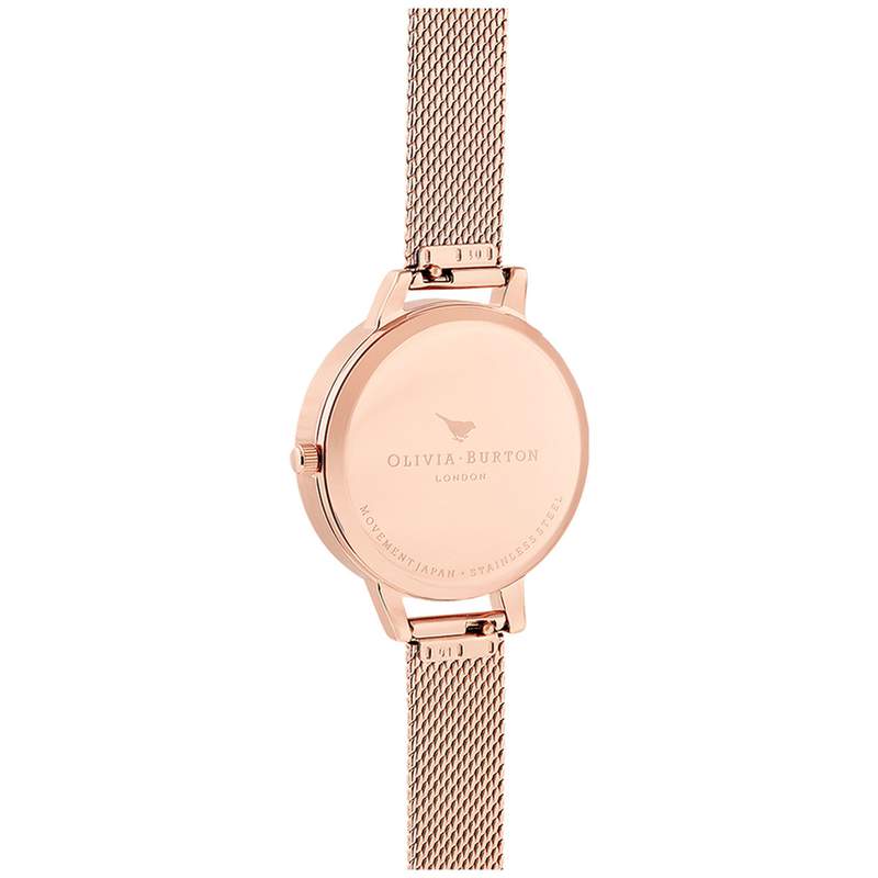 Montre Olivia Burton femme acier rose milanais - vue 3