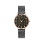 Montre Pierre Lannier femme acier noir milanais - vue 1