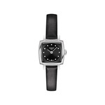 Montre Tissot femme acier cuir noir - vue 1