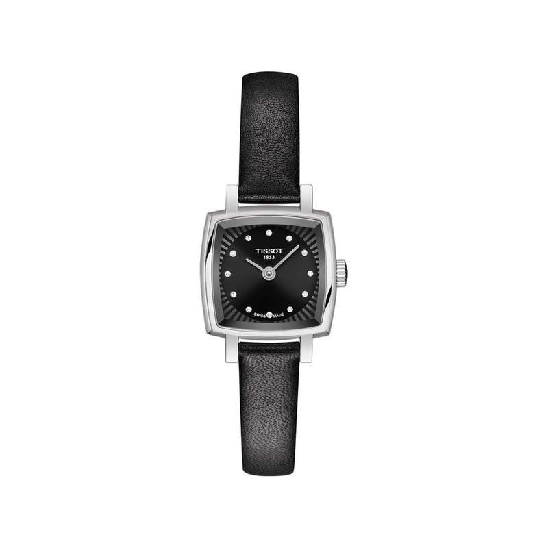 Montre Tissot femme acier cuir noir - vue 1