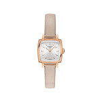 Montre Tissot femme acier doré rose cuir rose - vue 1