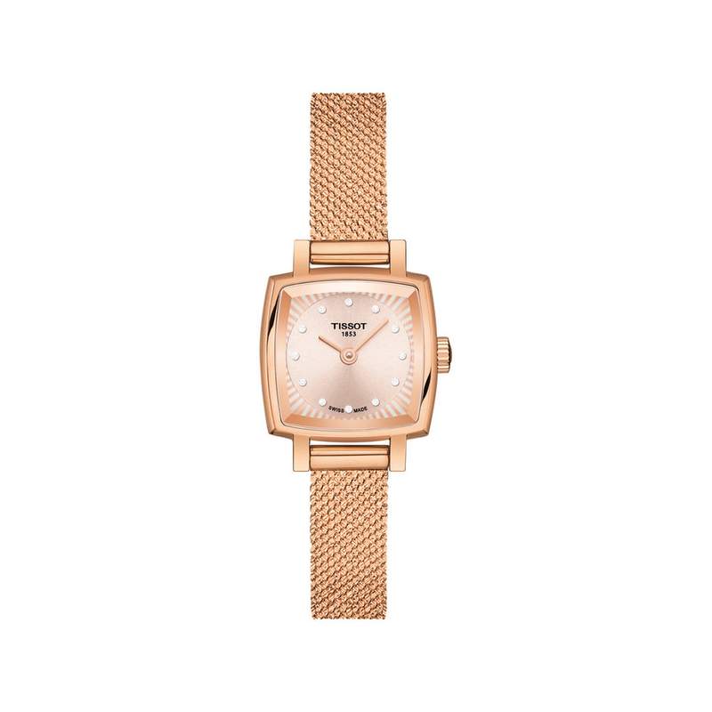 Montre Tissot femme acier doré rose milanais - vue 1