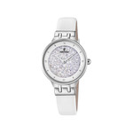 Montre Festina femme acier cuir blanc cristaux - vue 1
