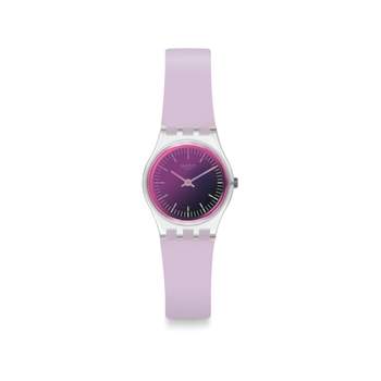 Swatch gemengd plastic silicone paars horloge