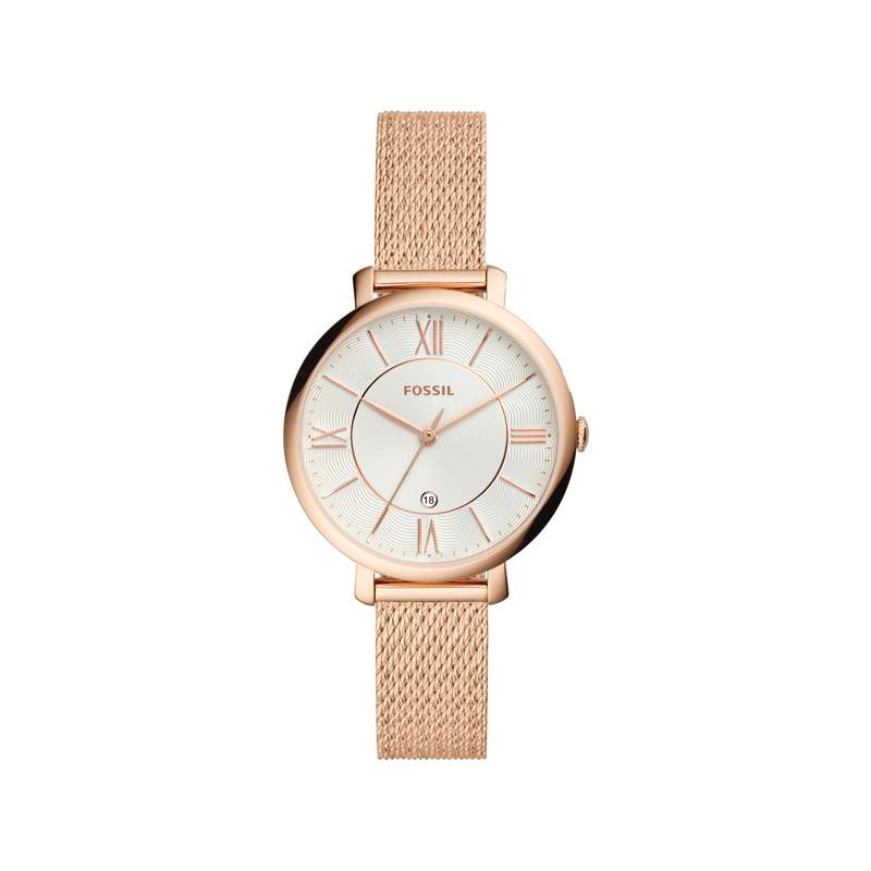 Montre Fossil femme acier doré rose milanais - vue 1