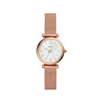 Fossil-dameshorloge van roségoudkleurig staal met Milanese band - afbeelding 1