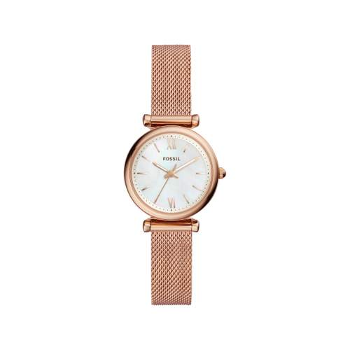 Montre Fossil femme acier doré rose milanais