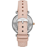 Montre Fossil femme acier doré rose cuir rose - vue 3