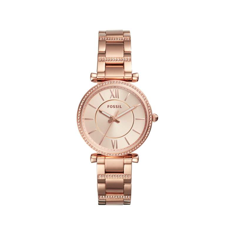 Montre Fossil femme acier doré rose - vue 1